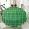 Shamrock Tartan St. Patrick's Day Print Waterproof Round Tablecloth