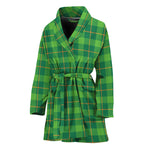 Shamrock Tartan St. Patrick's Day Print Women's Bathrobe