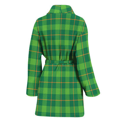 Shamrock Tartan St. Patrick's Day Print Women's Bathrobe