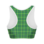 Shamrock Tartan St. Patrick's Day Print Women's Sports Bra
