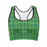 Shamrock Tartan St. Patrick's Day Print Women's Sports Bra