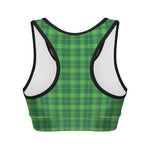 Shamrock Tartan St. Patrick's Day Print Women's Sports Bra