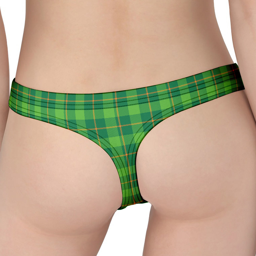 Shamrock Tartan St. Patrick's Day Print Women's Thong