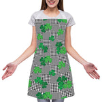Shamrocks Houndstooth Pattern Print Adjustable Apron