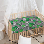 Shamrocks Houndstooth Pattern Print Baby Crib Sheet