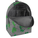 Shamrocks Houndstooth Pattern Print Backpack