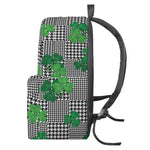 Shamrocks Houndstooth Pattern Print Backpack