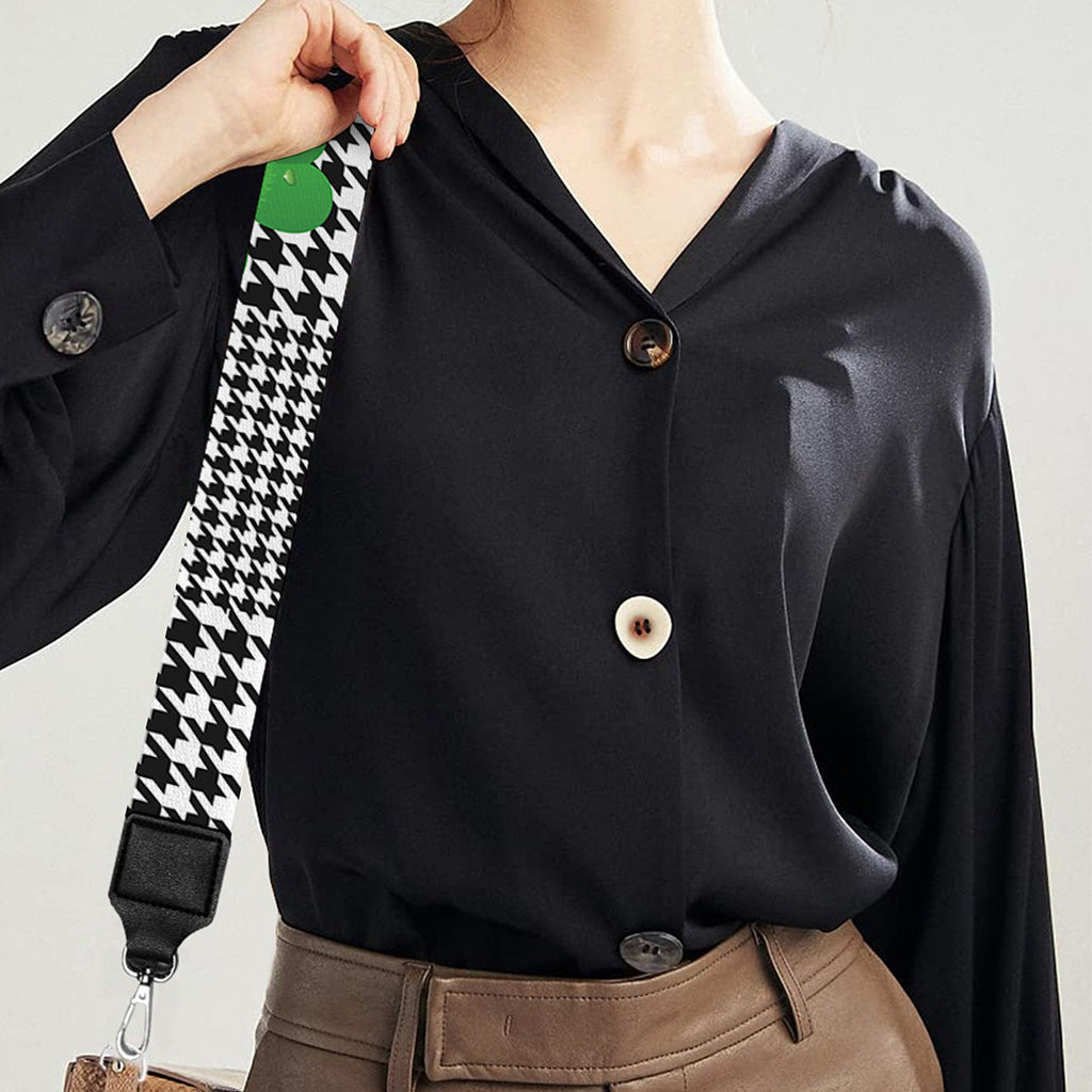 Shamrocks Houndstooth Pattern Print Bag Strap
