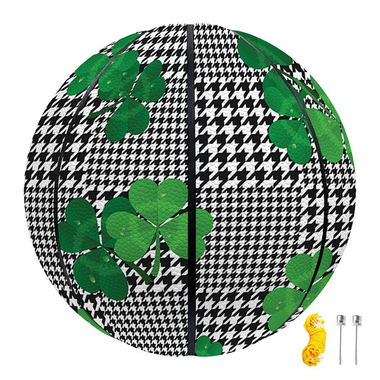 Shamrocks Houndstooth Pattern Print Basketball