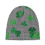 Shamrocks Houndstooth Pattern Print Beanie