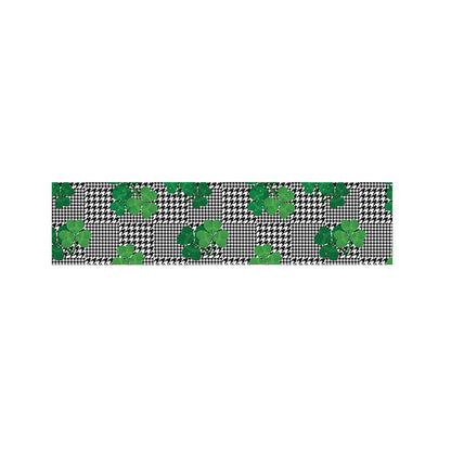Shamrocks Houndstooth Pattern Print Bed Runner