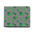 Shamrocks Houndstooth Pattern Print Bifold Wallet
