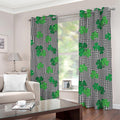 Shamrocks Houndstooth Pattern Print Dimout Grommet Curtains