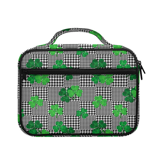 Shamrocks Houndstooth Pattern Print Briefcase Bible Bag
