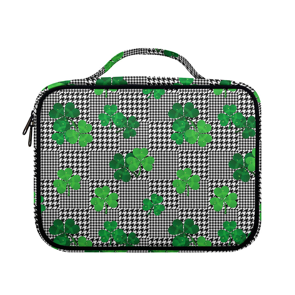 Shamrocks Houndstooth Pattern Print Briefcase Bible Bag