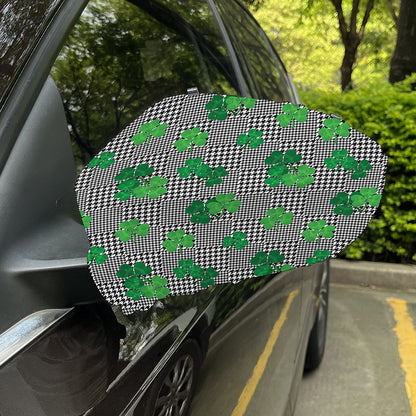 Shamrocks Houndstooth Pattern Print Car Side Mirror Covers
