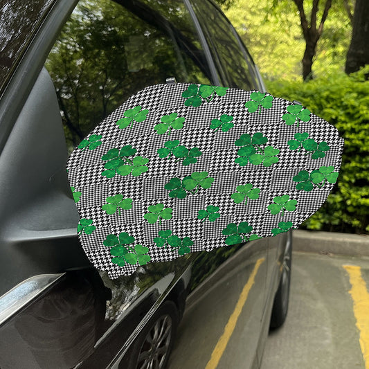 Shamrocks Houndstooth Pattern Print Car Side Mirror Covers