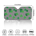 Shamrocks Houndstooth Pattern Print Car Windshield Sun Shade