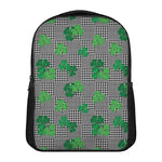 Shamrocks Houndstooth Pattern Print Casual Backpack
