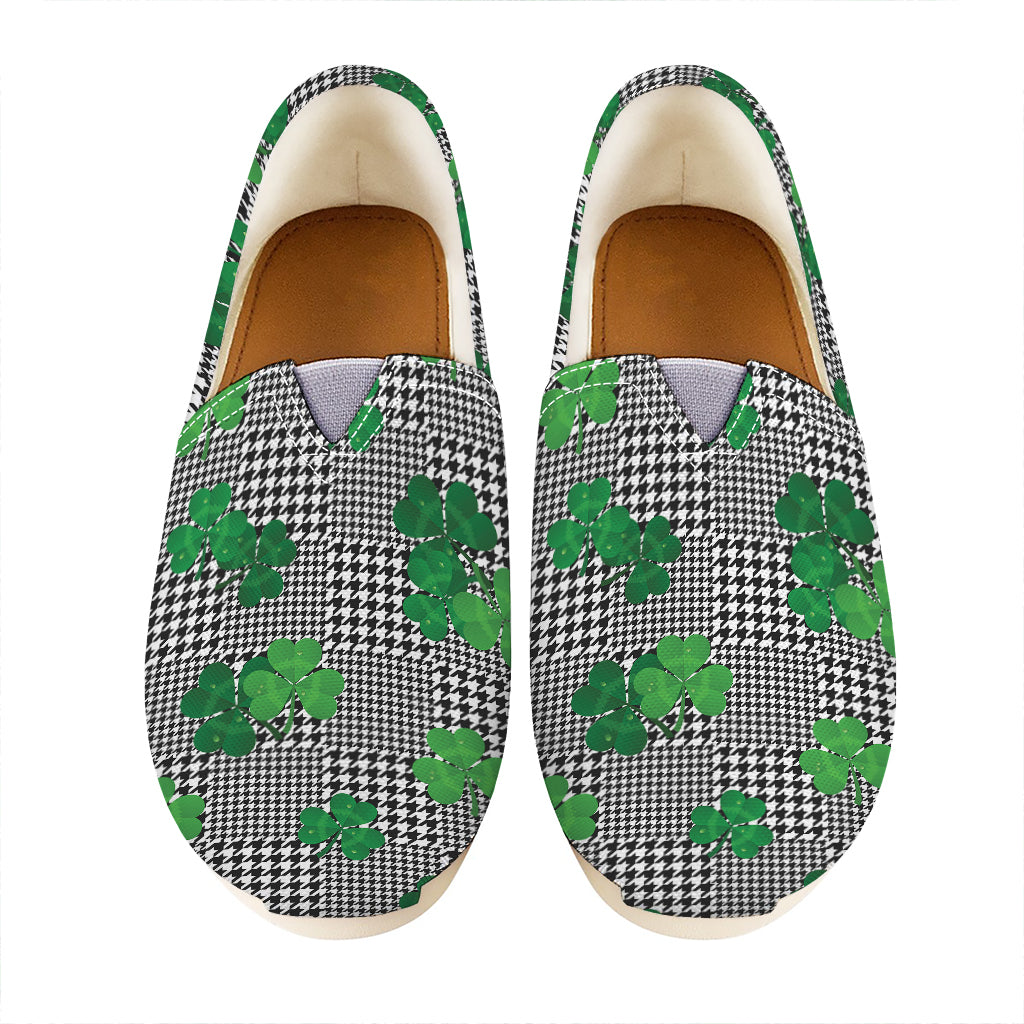Shamrocks Houndstooth Pattern Print Casual Shoes