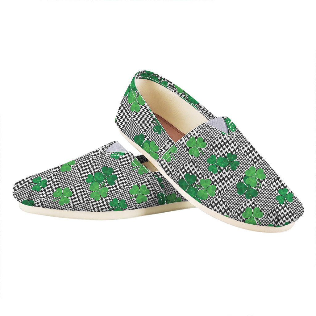 Shamrocks Houndstooth Pattern Print Casual Shoes