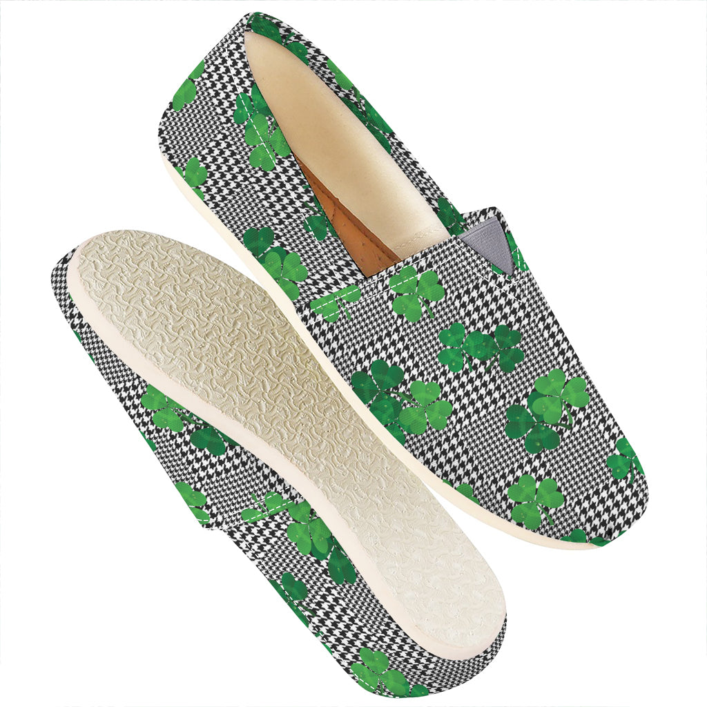 Shamrocks Houndstooth Pattern Print Casual Shoes