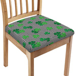 Shamrocks Houndstooth Pattern Print Chair Cushion Cover