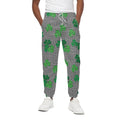Shamrocks Houndstooth Pattern Print Cotton Sweatpants