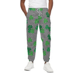 Shamrocks Houndstooth Pattern Print Cotton Pants