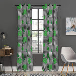 Shamrocks Houndstooth Pattern Print Curtain