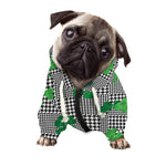 Shamrocks Houndstooth Pattern Print Dog Zip Up Hoodie