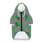 Shamrocks Houndstooth Pattern Print Dog Zip Up Hoodie