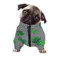 Shamrocks Houndstooth Pattern Print Dog Zip Up Jacket