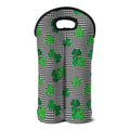 Shamrocks Houndstooth Pattern Print Double Neoprene Wine Tote