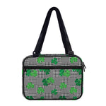 Shamrocks Houndstooth Pattern Print Double Strap Bible Bag