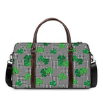 Shamrocks Houndstooth Pattern Print Duffle Bag