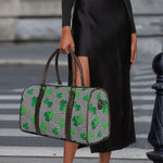 Shamrocks Houndstooth Pattern Print Duffle Bag