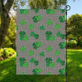 Shamrocks Houndstooth Pattern Print Garden Flag