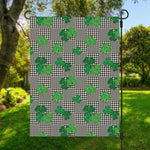 Shamrocks Houndstooth Pattern Print Garden Flag