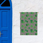 Shamrocks Houndstooth Pattern Print Garden Flag