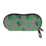 Shamrocks Houndstooth Pattern Print Glasses Case
