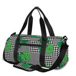 Shamrocks Houndstooth Pattern Print Gym Bag