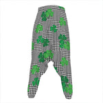 Shamrocks Houndstooth Pattern Print Hammer Pants