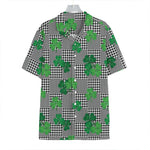 Shamrocks Houndstooth Pattern Print Hawaiian Shirt