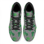 Shamrocks Houndstooth Pattern Print High Top Leather Sneakers