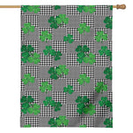Shamrocks Houndstooth Pattern Print House Flag
