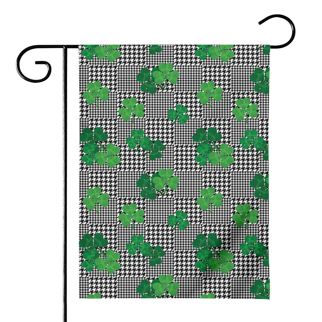 Shamrocks Houndstooth Pattern Print House Flag