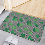 Shamrocks Houndstooth Pattern Print Indoor Door Mat