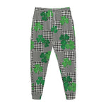 Shamrocks Houndstooth Pattern Print Jogger Pants