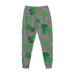 Shamrocks Houndstooth Pattern Print Jogger Pants
